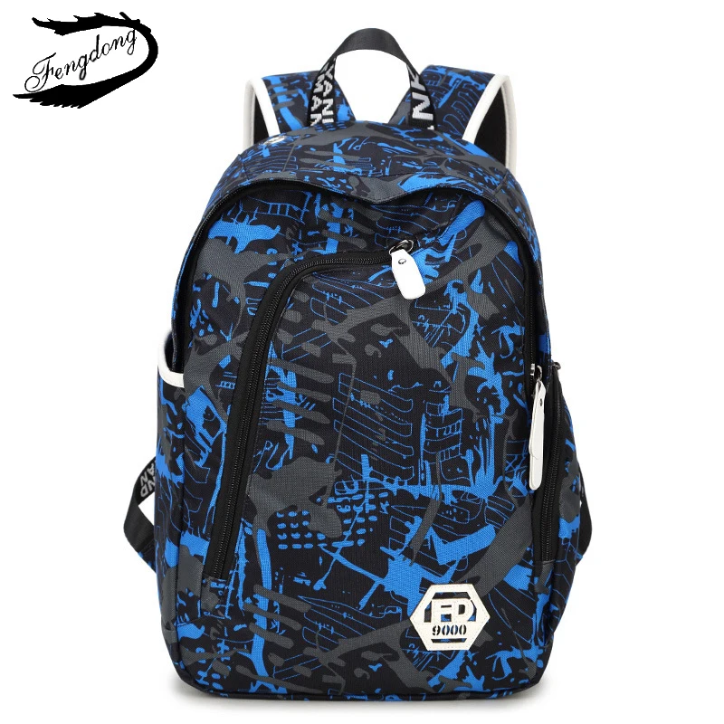 Fengdong Men Backpacks Bags College Student Bag Fashion Trends Oxford