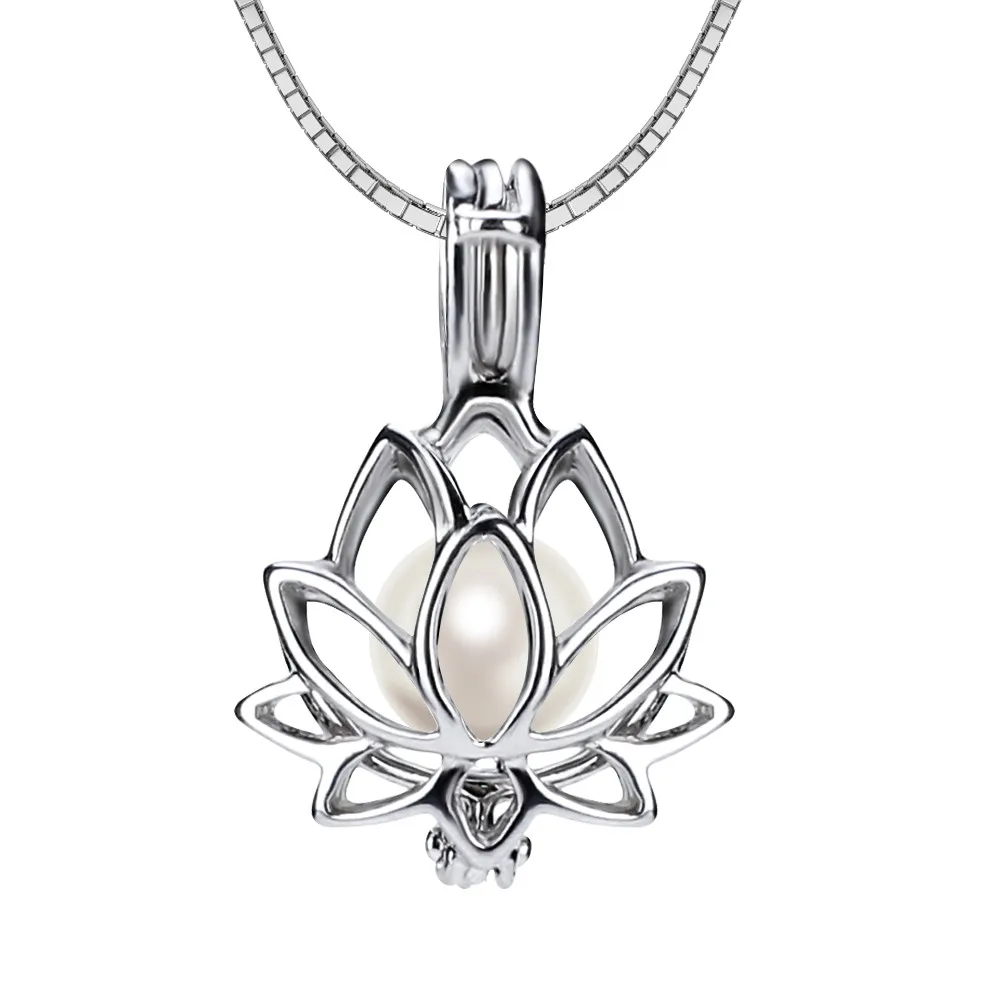Buy Fashion lotus flower 925 silver 6 7mm akoya pearl