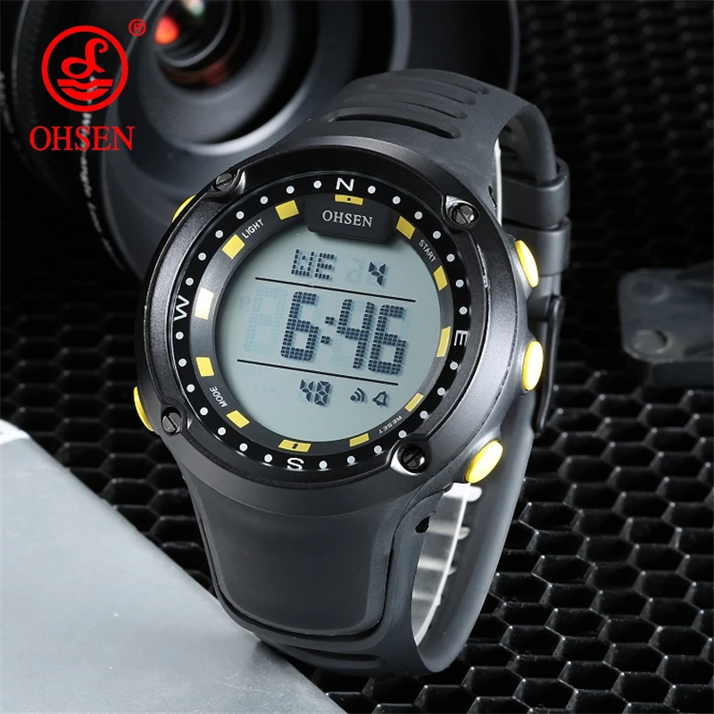 

OHSEN Men's Sports Digital Watch 50M Waterproof Back Light LED Digital Watches Male Electronic Clock Multifunction Wristwatches