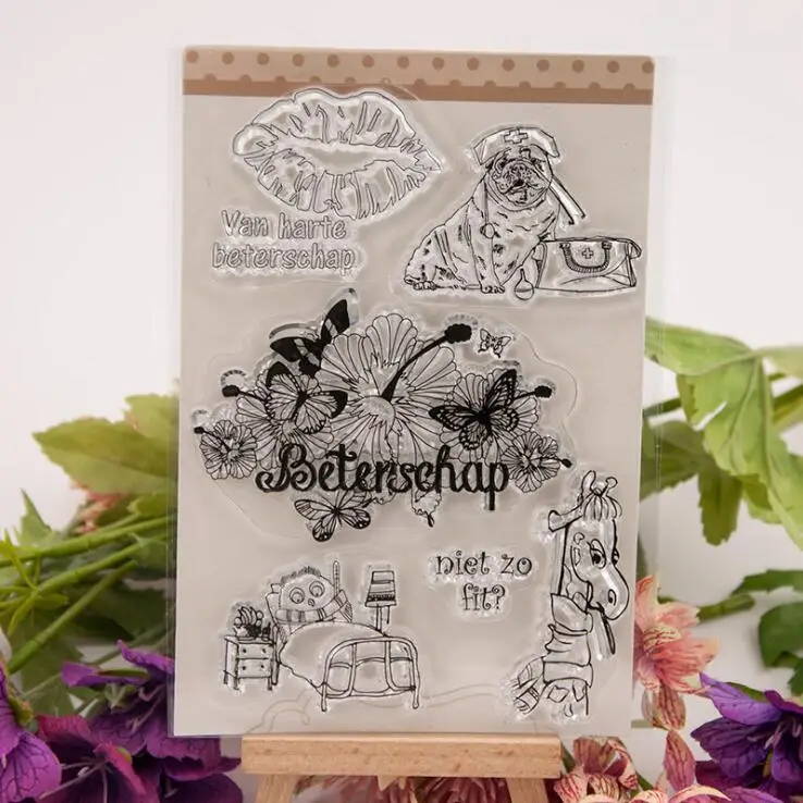 

Dutch Beterschap Speedy Recovery Transparent Clear Silicone Stamp for Seal DIY Scrapbooking Photo Album Card Maker Stencils
