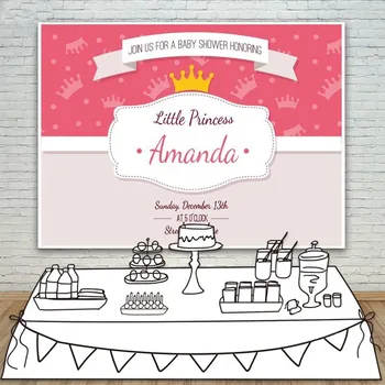 

DIY custom Little Prince Baby Shower Crown Party Customize Backgrounds Vinyl cloth Computer printed birthday backdrops