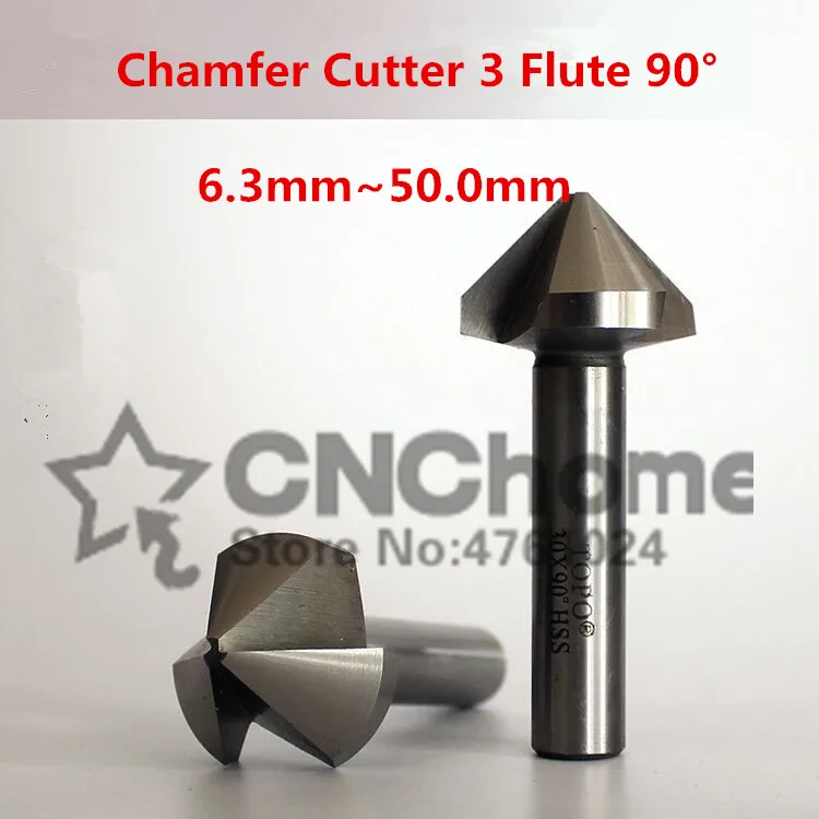 

Free shipping 1PCS 6.3mm-50mm 90 Degree 3 Flute HSS Chamfer Chamfering End Mill Cutter Bit (6.3/8.3/10.4/16.5/20.5/25/30/35mm)