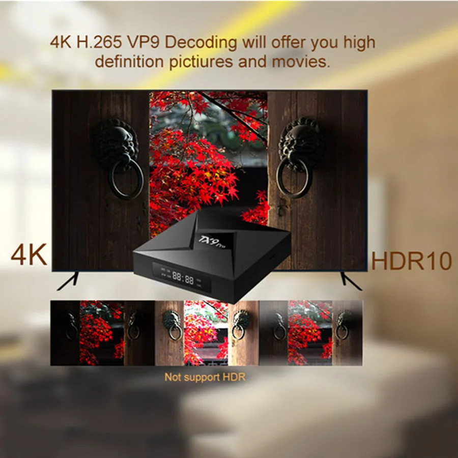 JRGK TX9 Pro Android TV Box Amlogic S912 Octa-core Bluetooth Smart Set-top Boxes 3GB RAM 32GB ROM 1000M LAN 4K HD Media Player