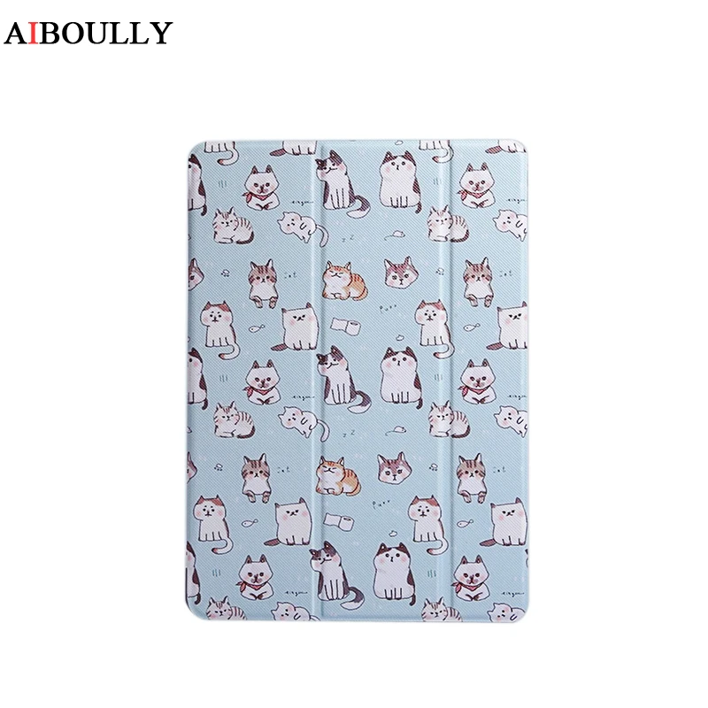 

OBEROSS Lovely Cute Cat Painted Cover for iPad Mini 1 2 3 Stand Case for iPad Air 1 2 Shockproof Cat Lovers Sleep Wake UP Funda