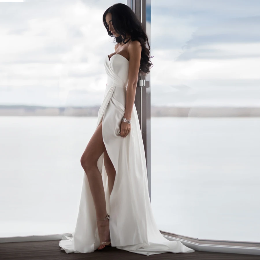 Simple Plain Beach Wedding Dresses Plus 