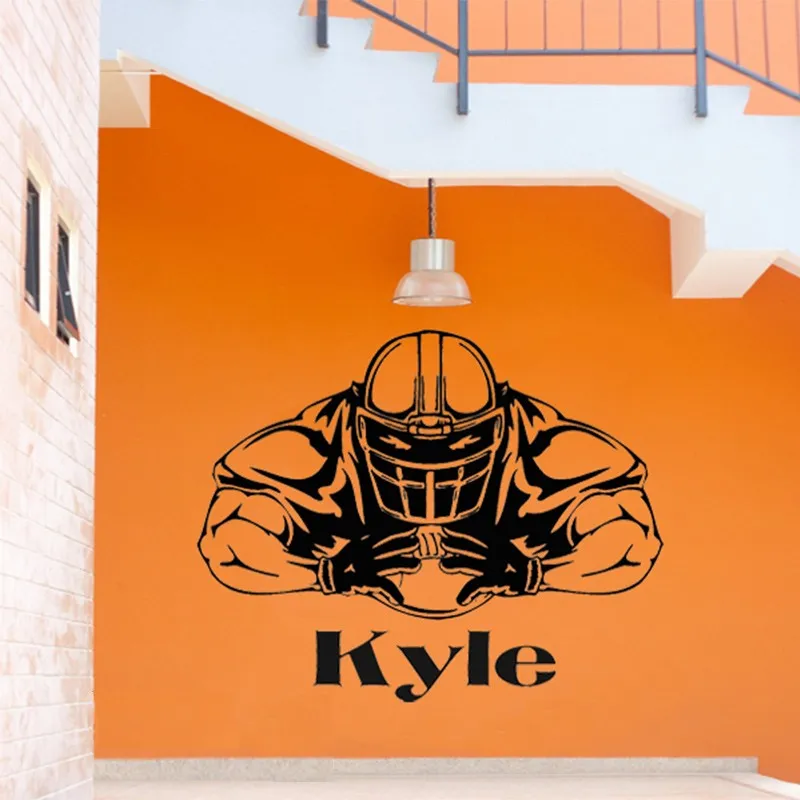 Vinyl Custom Name Text Football Player #7 Sport Wall Art Sticker Decal 76*55cm | Дом и сад