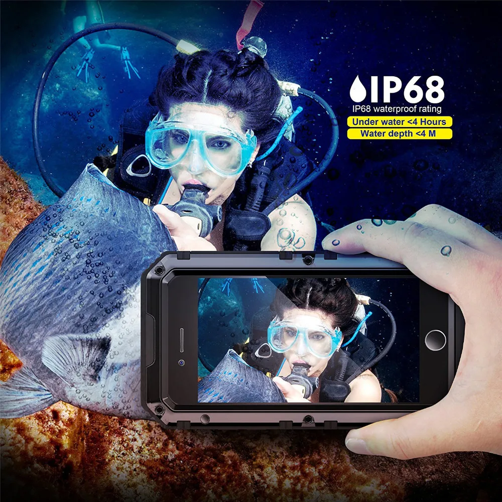 IP68 Diving Waterproof Case for iPhone 7/7Plus Top Quality 3 Anti ABS
