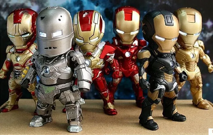 

Egg Attack Iron Man Light & Action Function Iron Prtriot MK42 43 22 24 2 PVC Action Figures Collectible Model Toys 9cm 6pcs/set