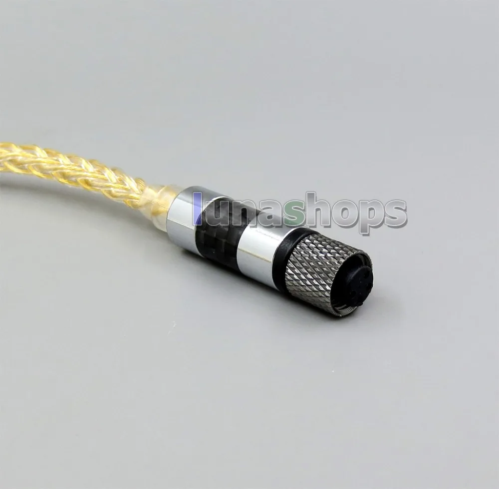 LN006260 4 в 1 Plug 8 ядер 99.99% чистого серебра + золото наушники с покрытием кабель для Shure