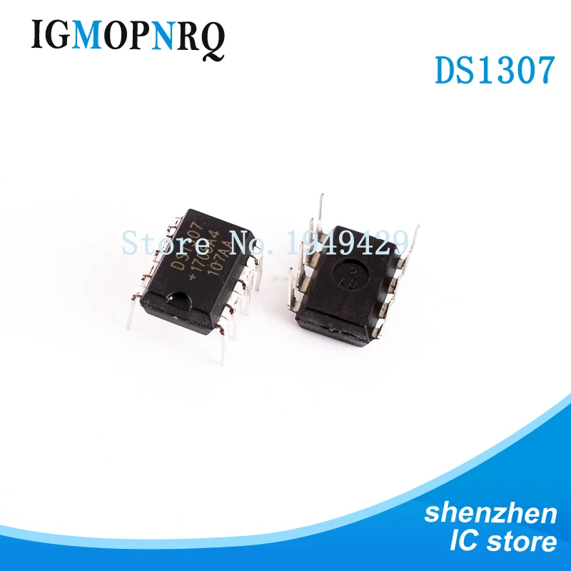 

10PCS DS1307 DIP8 DS1307N Real time clock 64x8 Serial I2C RTC New original free shipping fast delivery
