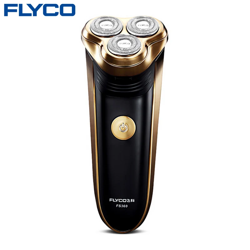 FLYCO professional 3 плавающие головки электробритва для мужчин с выскальзывающим триммером полная головка моющаяся бритва индикатор заряда FS360