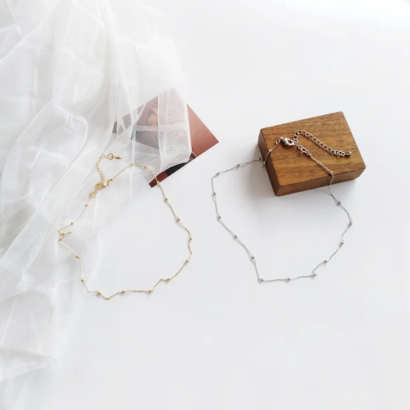 

Korean Simple Trendy Aesthetic Metal Texture Neck Clavicle Chain Women Girl Fashion Temperament Necklace Jewelry Accessories