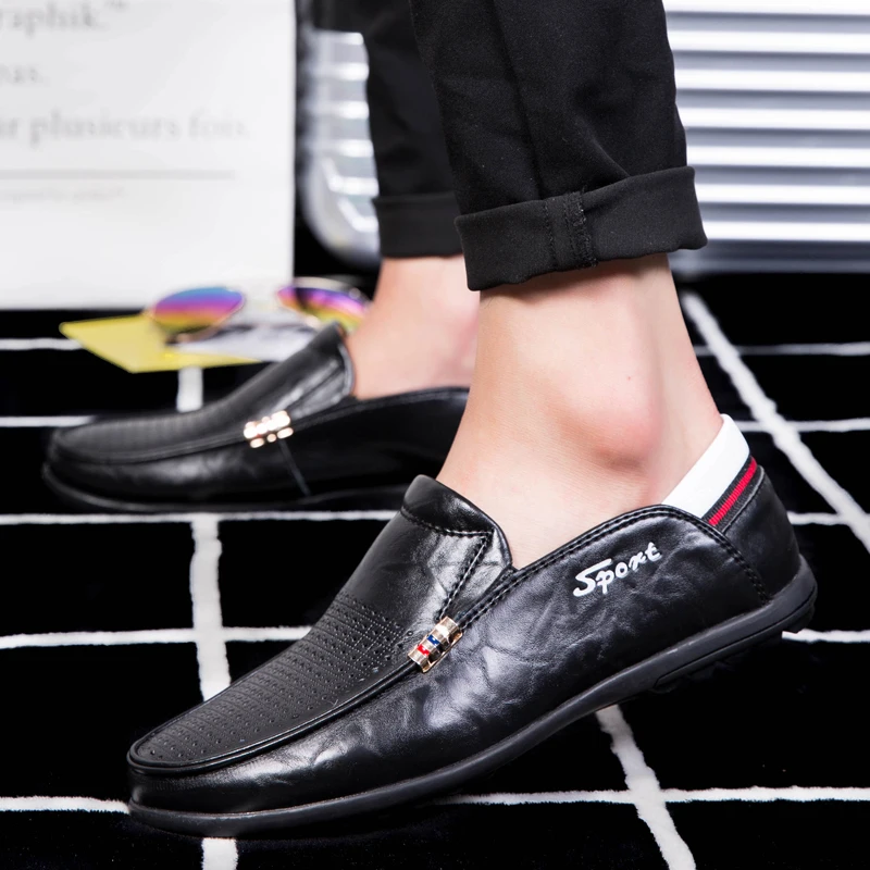 

OSCO Fashion Brand Men Loafers Men's Casual Shoes Slip-on Genuine Leather Breathable Slip on Boat Shoe Chaussures Hommes