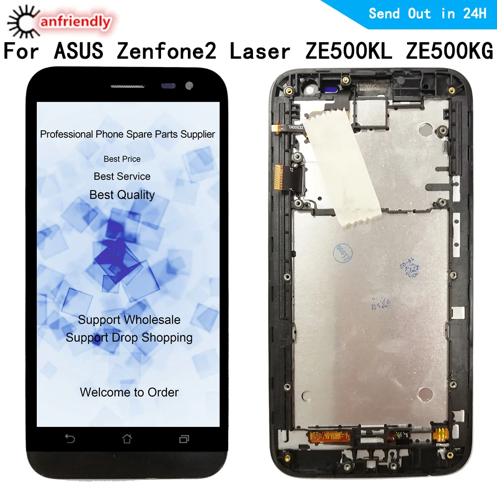 

For ASUS Zenfone 2 Laser ZE500KL ZE500KG Z00ED ZE500ML LCD Display+Touch Screen Digitizer with frame Assembly Panel Glass lcds