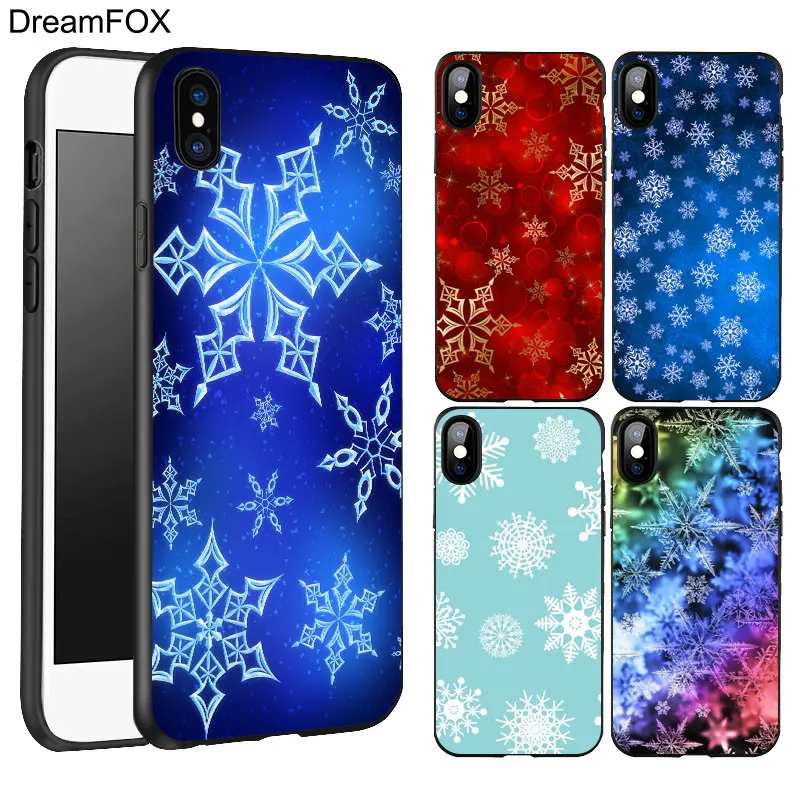 DREAMFOX K202 Snow Flake Black Soft TPU Silicone Case Cover For Apple iPhone 11 Pro XR XS Max X 8 7 6 6S Plus 5 5S 5G SE |
