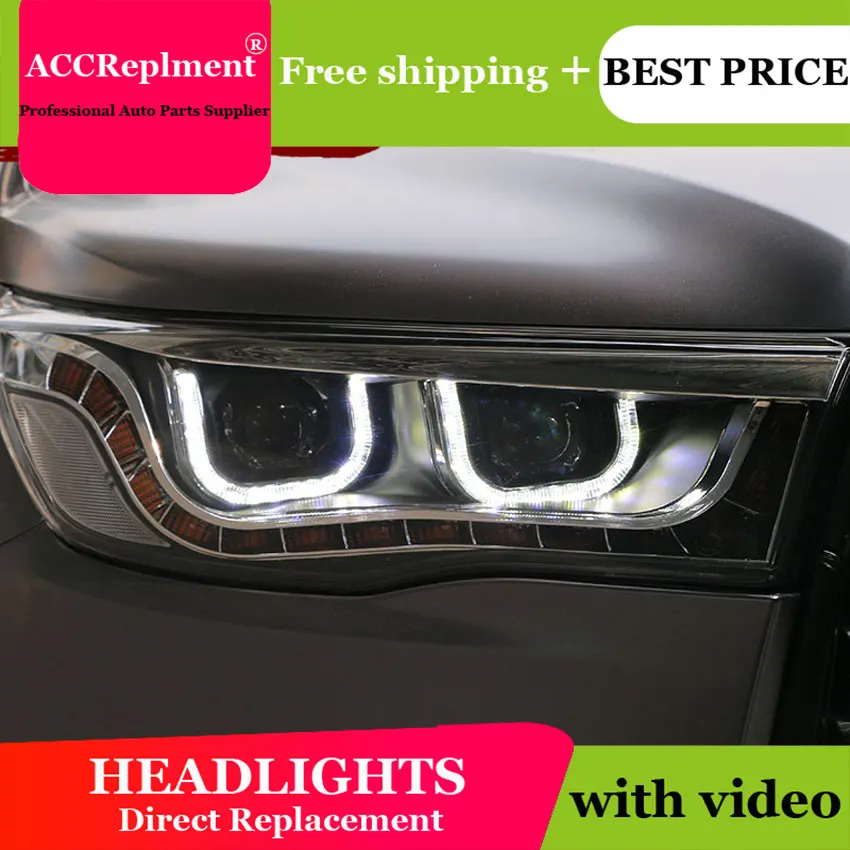Авто. PRO- для фары toyota highlander автомобильный Стайлинг для Highlander светодиодный Ксенон h7 bi xenon объектива Ангельские глазки головы