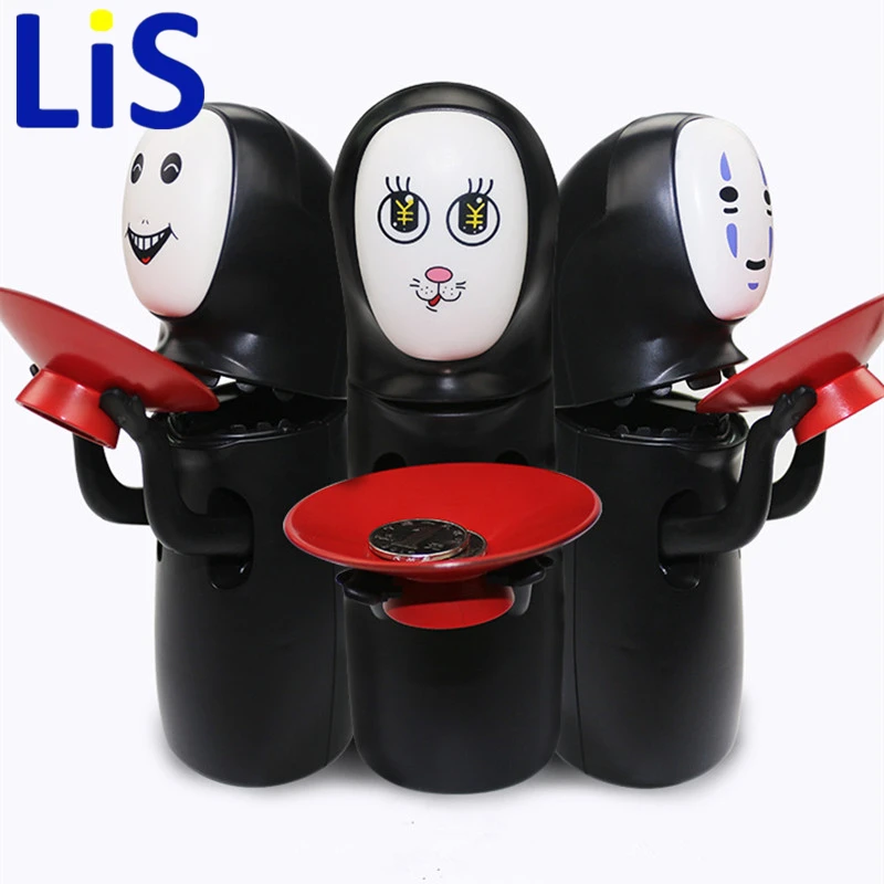 

Lis DROPSHIPPING Spirited Away Kaonashi No-Face Piggy Bank Toy Multi Styles Miyazaki Hayao design Automatic Eaten Coin Bank U37