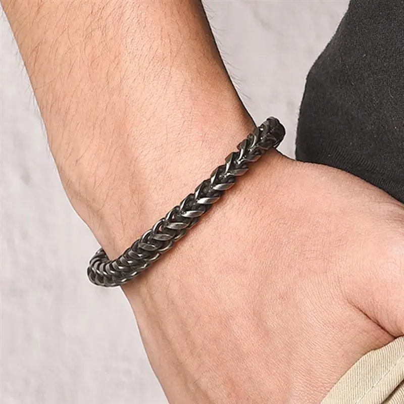 Простой браслет из титановой стали и нержавеющей стали, винтажные серебряные браслеты, браслеты для женщин и мужчин, лучший подарок, ювелирные изделия в стиле панк и хип-хоп