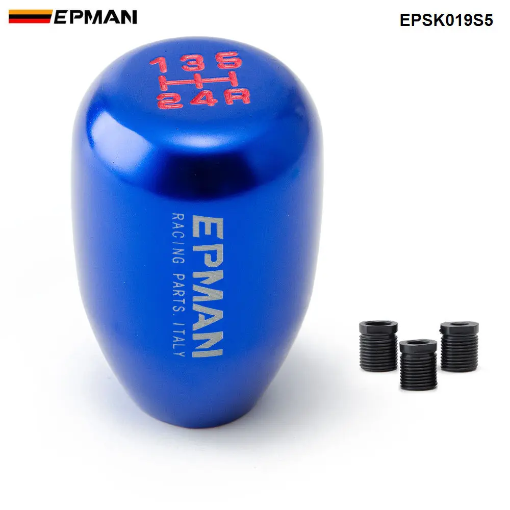 Спортивный EPMAN Универсальный Гоночный 5 скоростей Ручка переключения рулевого механизма автомобиля ручная автоматическая рукоятка для рычага переключения передач рычаг EPSK019S5 - Название цвета: Синий