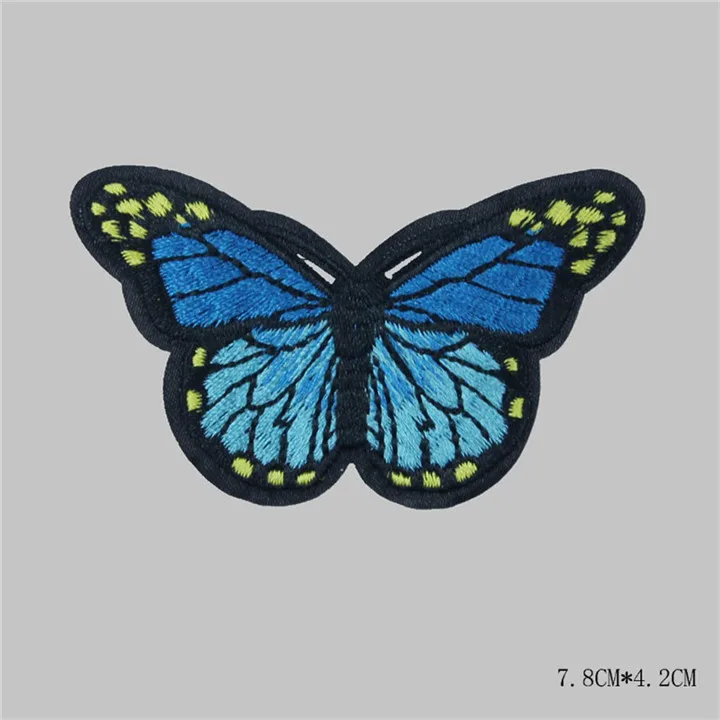 4 PF 10pcslot Colorful Butterfly Patches Appliques Embroidery Patch Thermo-stickers Stripes for Clothes Backpack Decoration TB034