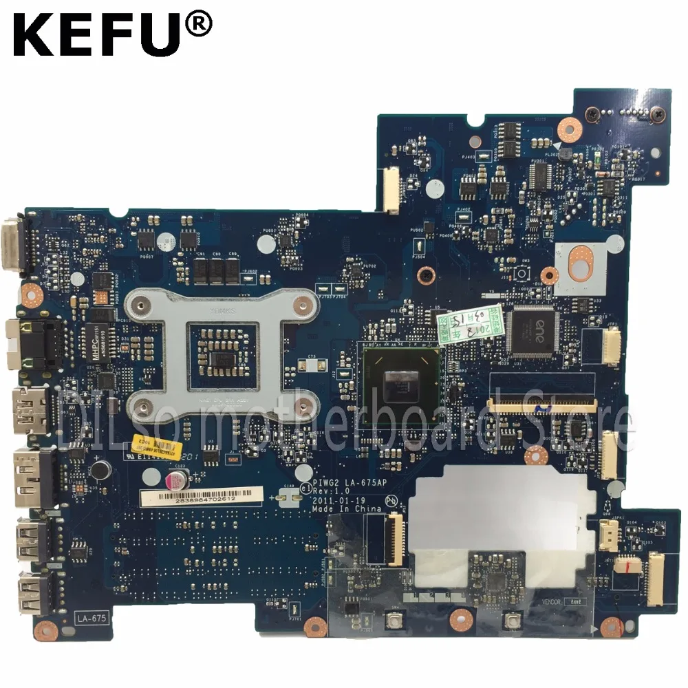 KEFU LA-675AP motherboard For Lenovo G570 laptop motherboard REV1.0 HM65 DDR3 PGA989 mainboard free
