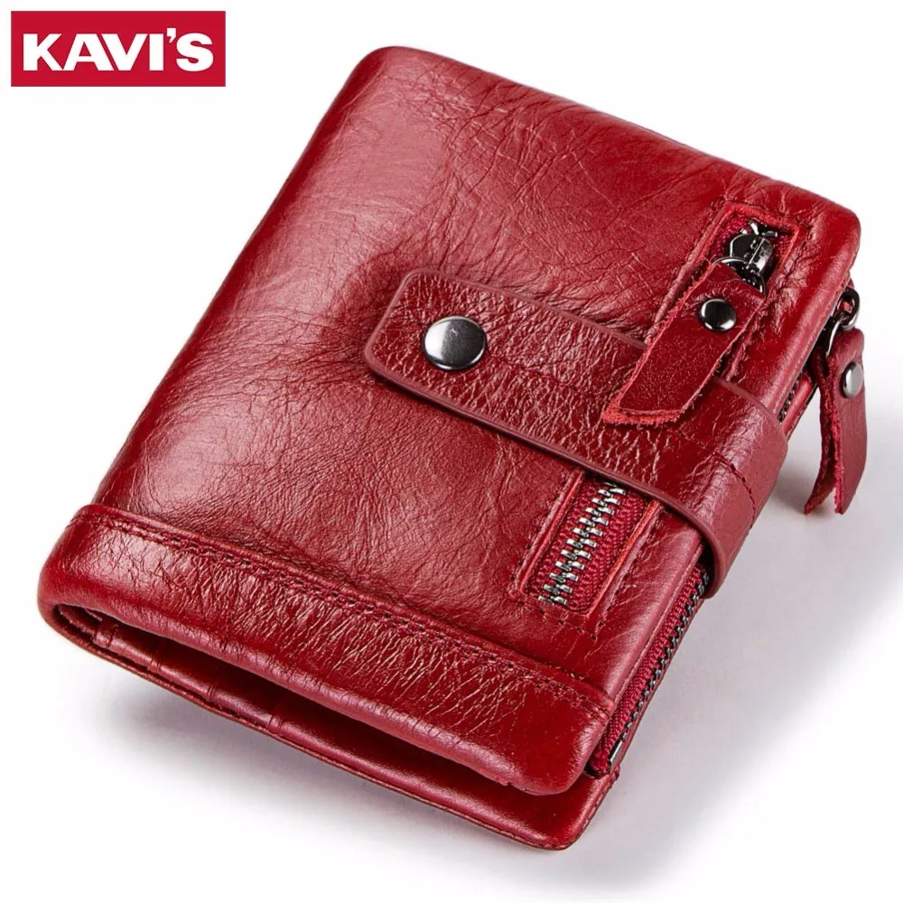 

KAVIS High Quality Genuine Leather women wallet and Purse female PORTFOLIO Male Small Portomonee Pocket Rfid Fashion Mini Walet
