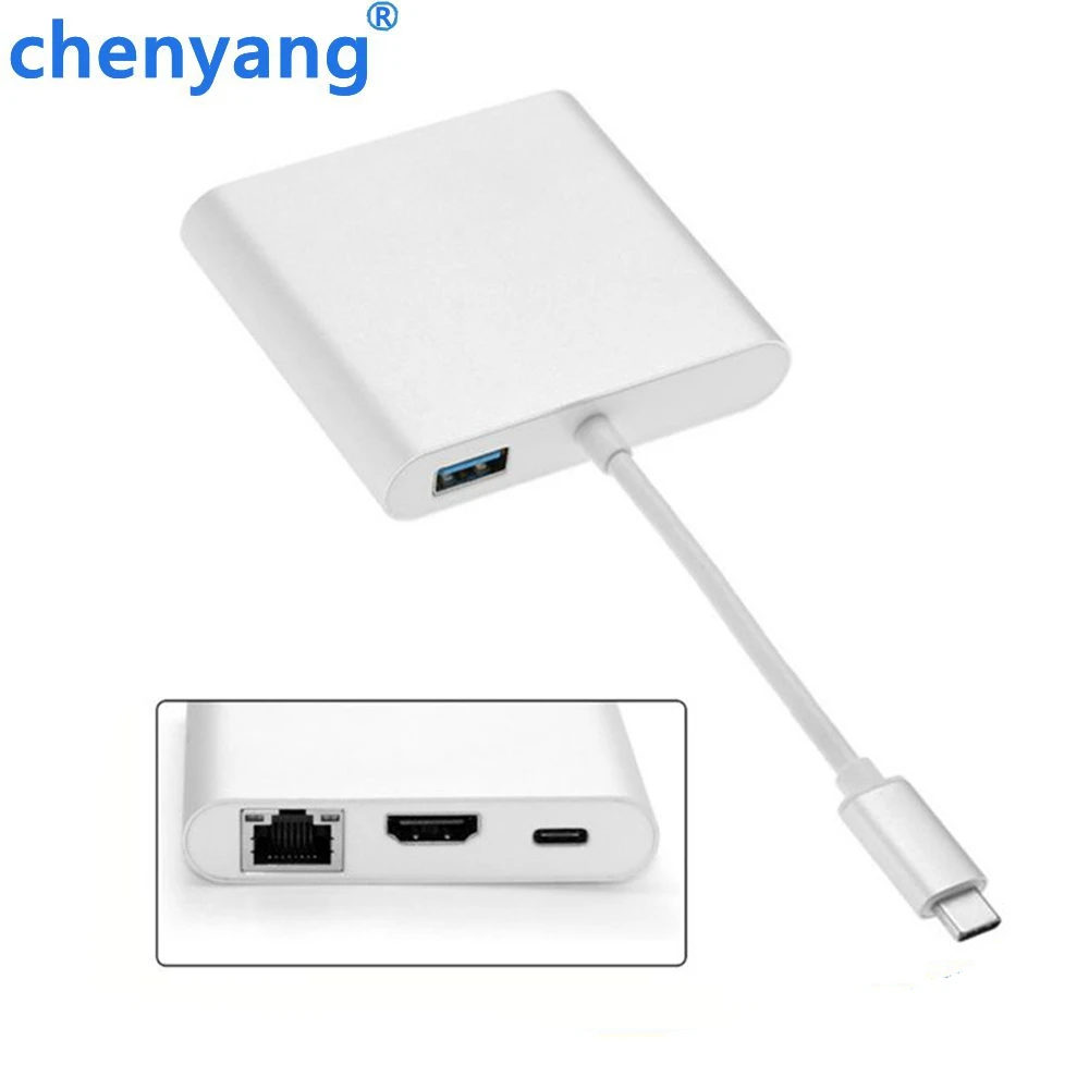 USB-C USB 3 1 Тип C к HDMI-совместимый цифровой AV &amp OTG Gigabit Ethnernet Female Адаптер зарядного