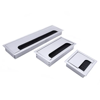 

Aluminum Alloy Square Wire Hole Cover Desktop Computer Desk Threading Box LB88