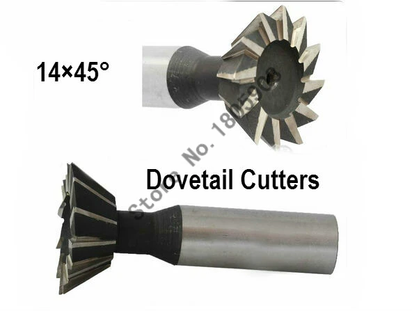 2PCS 14MM*45 degrees high speed steel straight shank dovetail milling cutter, high speed steel straight shank milling cutter