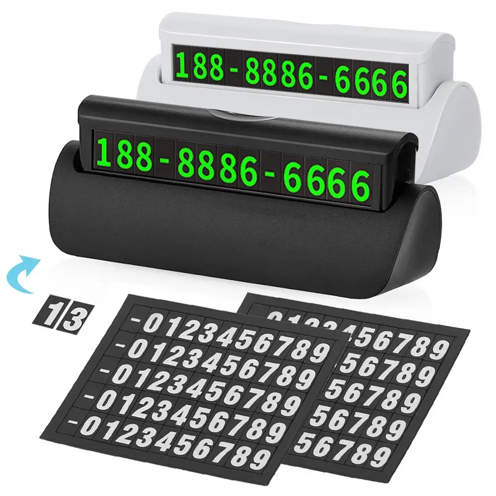 Luminous Type Temporary Car sticker Parking Card Phone Number Plate