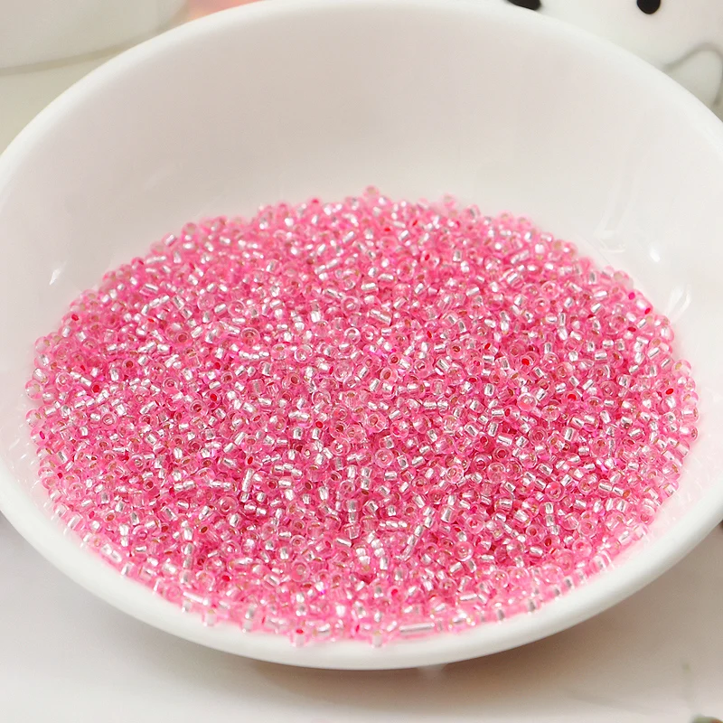 2MM 60G Glass Seed Bugle Beads Silver Core Jewelry Garment Accessories