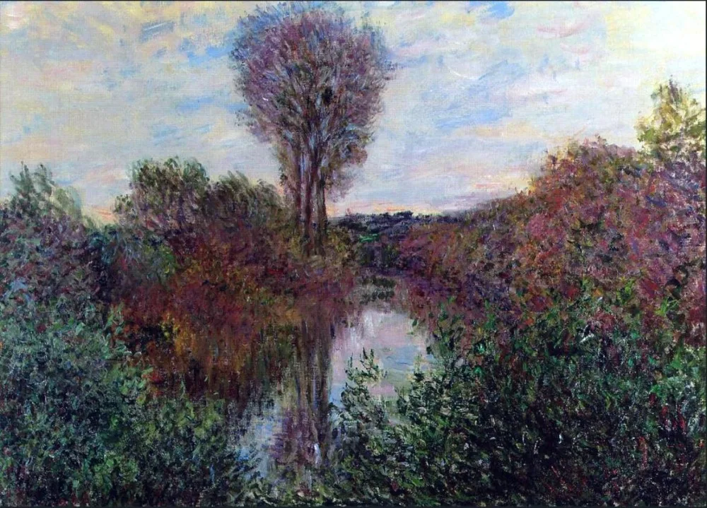 

High quality Oil painting Canvas Reproductions Small Branch of the Seine (1878) By Claude Monet Painting hand painted