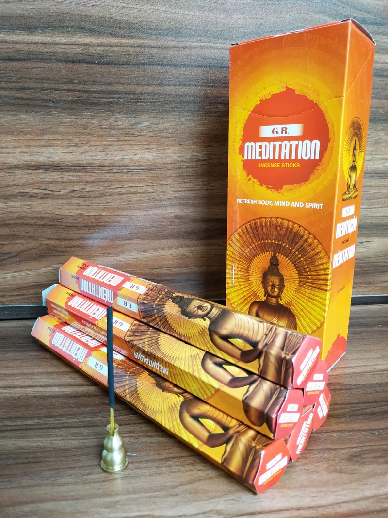 

1 Small Box Indian Meditation Stick Incense Burning In Yoga Room Office for Meditation Room Fragrance Hand Rolled Aromatic Scent