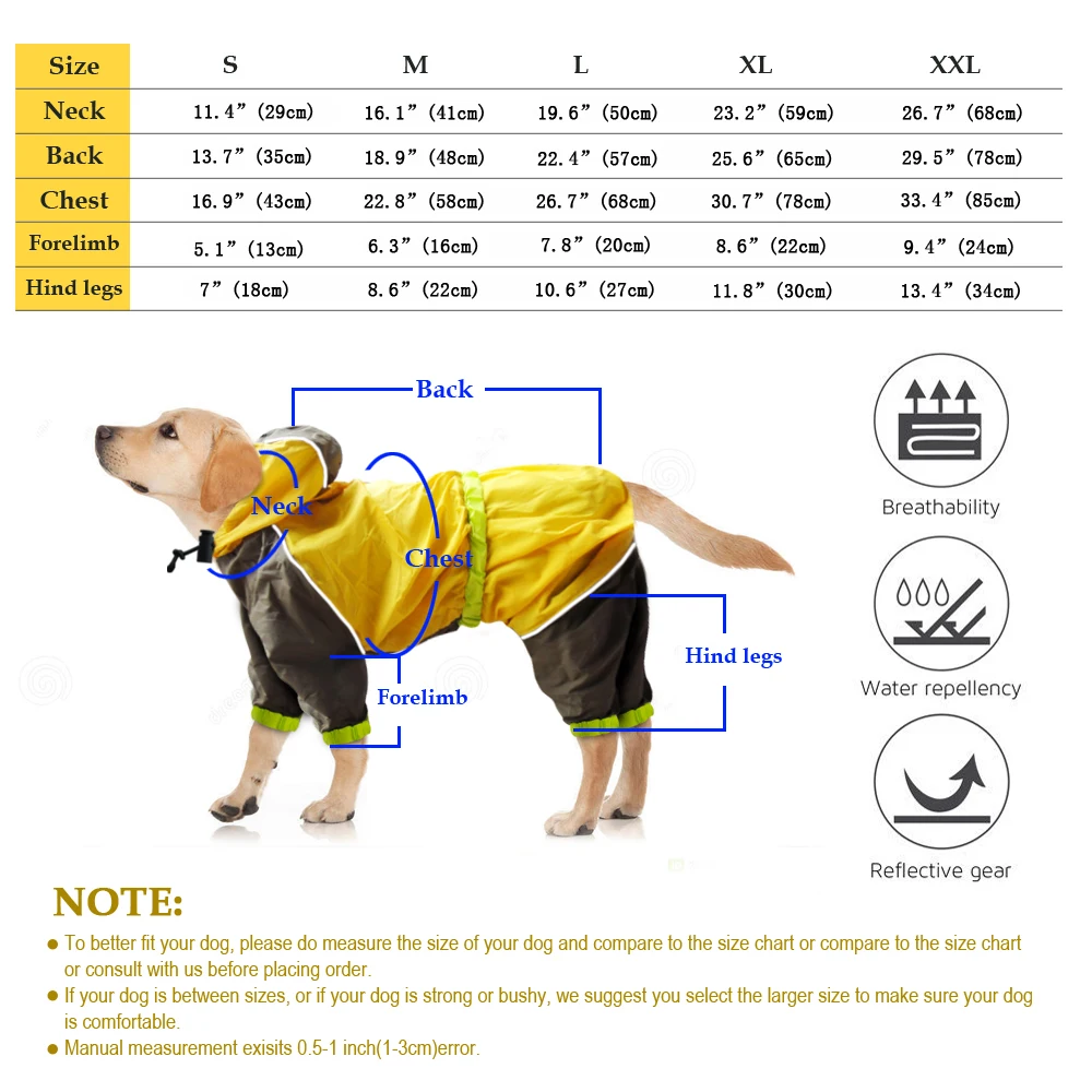 Водонепроницаемый непромокаемый плащ для собак, дождевик для маленьких, средних и больших собак, плащ-Лабрадор, золотистый ретривер, дождевик для собак