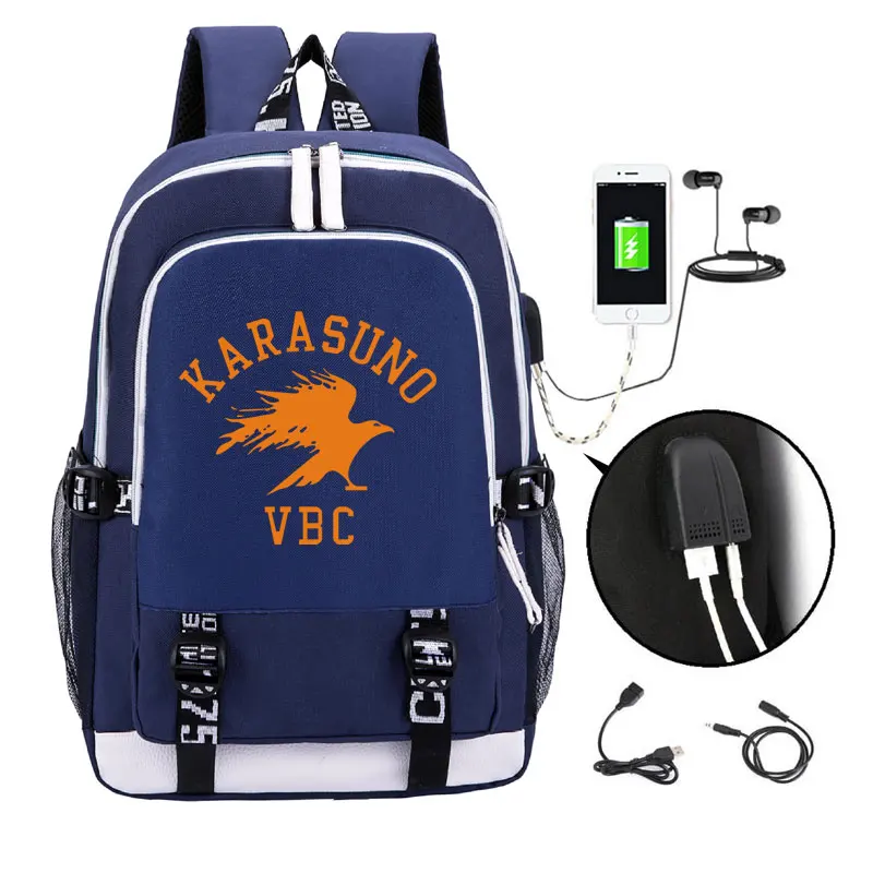 Рюкзак Haikyuu Haikiyu Karasuno из ткани Оксфорд студенческий школьный ранец унисекс