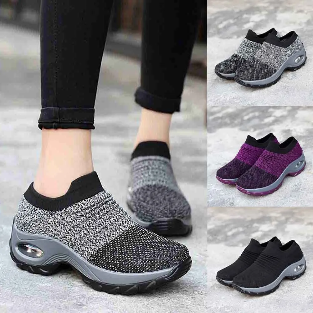 Mesh Shoes Thick Bottom Platform Shoes Air Cushion Women's Shoes Rocking Shoes