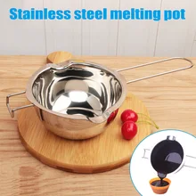 1pc Hook Design Stainless Steel Bowl Butter Chocolate Melting Pot Heating Spoon Pan DC112