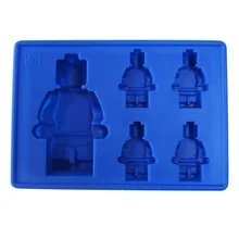 Помадка торт силиконовые формы синяя 4 цвета+ 1 Роботы форме Ice Cube Плесень Шоколад формы