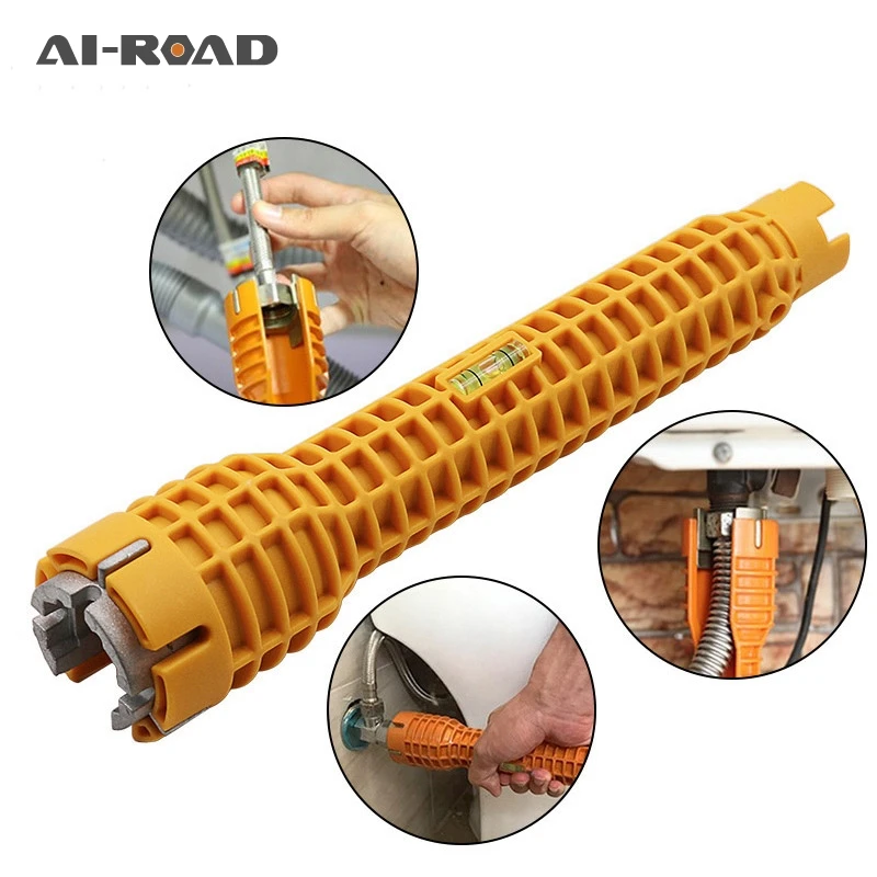

Multifunction Anti-Slip Handle Single Head Faucet Sink Installer Tool Wrench Spanner Water Pipe Home Bathroom Kitchen Hand Tool