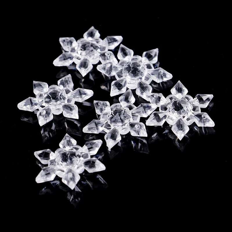 

20PCS/Pack DIY Decorative Craft Scrapbooking Decor Christmas Snowflake Shape Clear Crystal Acrylic Rhinestone Flatback Cabochon