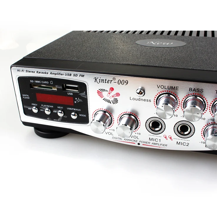 2-channel remote control home AMP AC220V 009 Karaoke digital audio amplifier Support USB SD FM radio microphone input