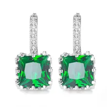 SHUANGR модные серьги-кольца с кубическим цирконием для женщин элегантные Suqare шармы с фианитами стразами ювелирные изделия Brincos Femme orecchini 9 цветов