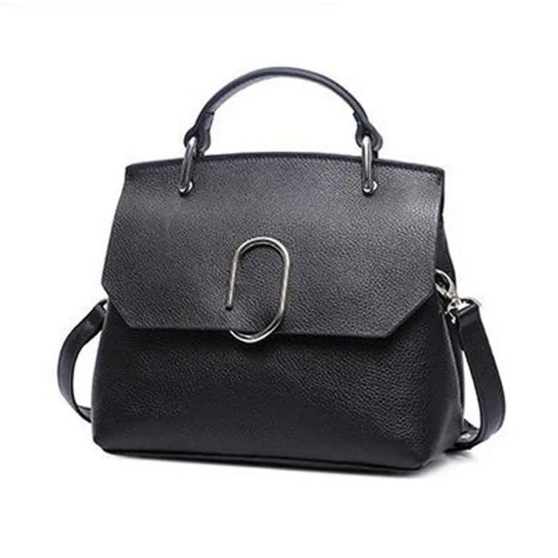 The classic temperament new Genuine Leather women handbags Personality Contrast shell type chic soft face women messenger bags