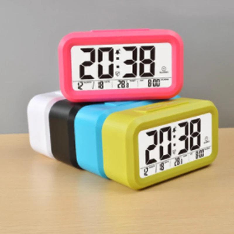 Large LCD Display Digital Alarm Clock Student Clock Snooze Electronic Kids Clock