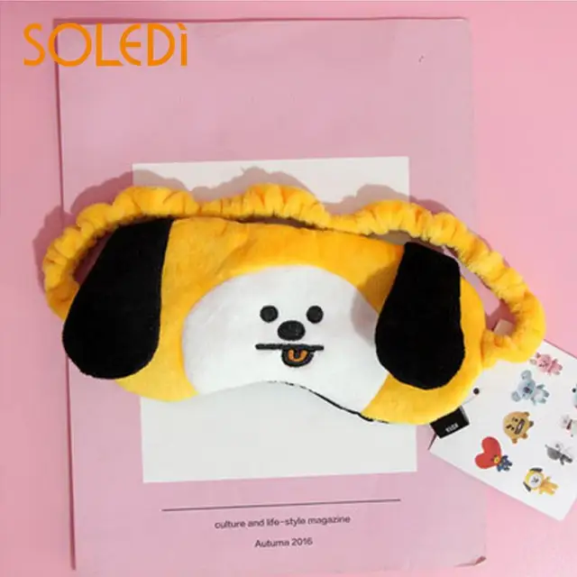 Eyeshade Sleep Mask Kpop Fans Party Decoration BTS BT21 Plush Cute Eye Masks Breathable Office