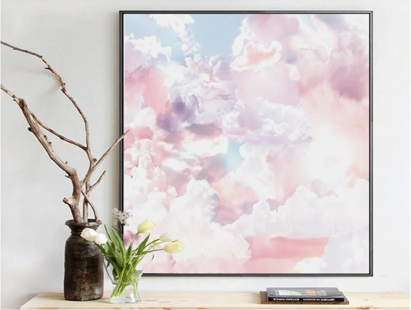 Nordic Style Lucky Cloud Sky Decorative Painting Wall Art Canvas