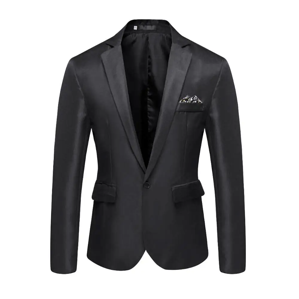 Мужской Стильный повседневный однотонный Блейзер, деловая верхняя одежда для свадебной вечеринки, пиджак, офисный классический костюм, деловой пиджак для мужчин L15