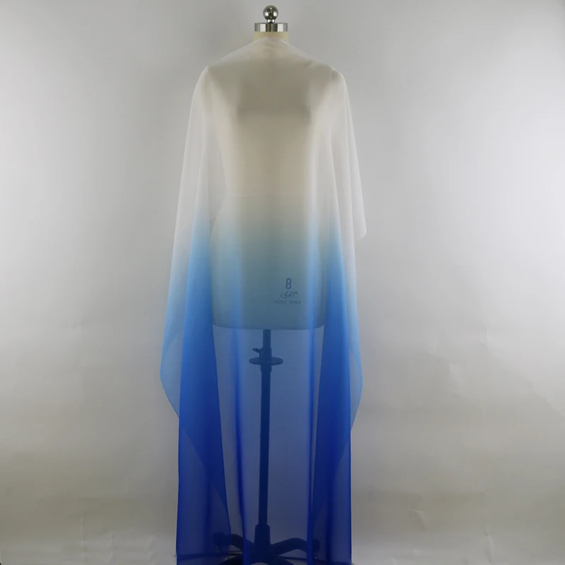 Градиент имитированный шелк mateiral 30d шифоновая ткань для платья 2 тона ткань для танцевальной одежды свадебная ткань метр