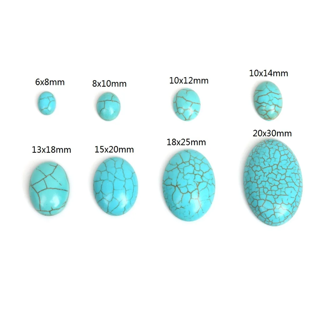 

6*8/10*8/10*12/10*14/13*18/15*20/18*25/20*30mm Blue Half Oval Flat Back Cabochons Beads DIY Fittings