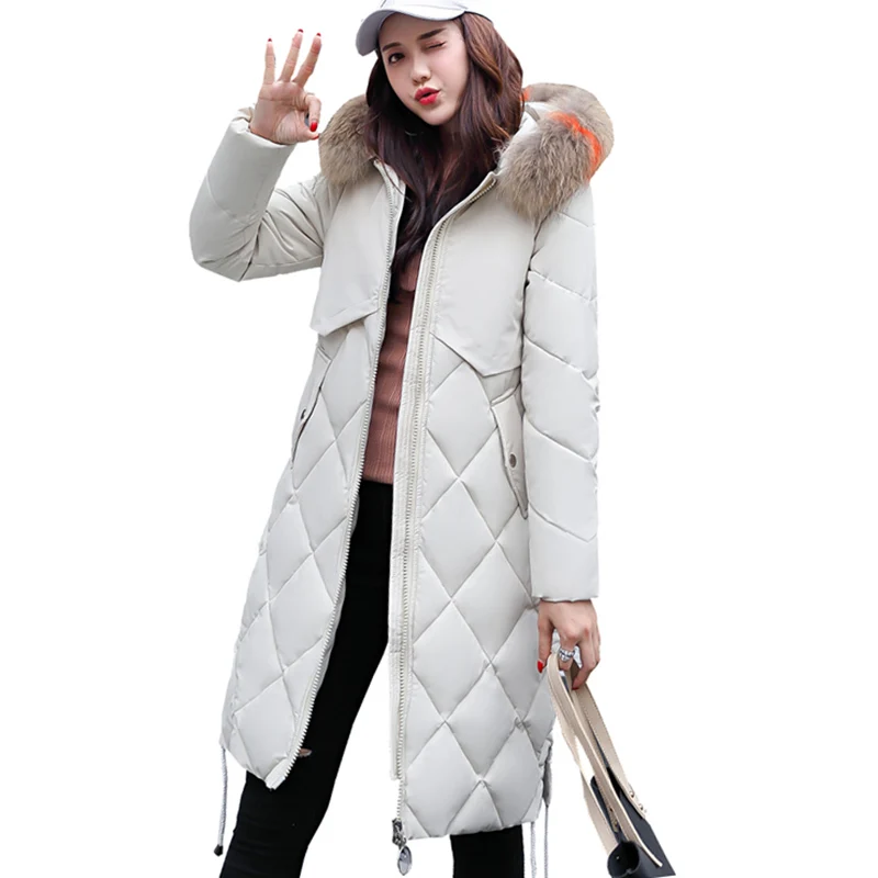 

2019New Winter Jacket Women Coats Artificial collar Female Parka Thick Cotton Padded Lining Winter Coat Ladies Plus size 3XL 337